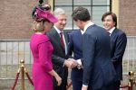 Den Haag, 8 November 2013
Staatsbezoek Belgie aan Nederland
Koningin Mathilde, Koning Filip, Koning Willem Alexander en Koningin Maxima, Mark Rutte en Elio Di Rupo
Foto Peter Smulders BV