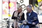 Amsterdam 1 november 2014
Caroline Tensen met haar man Ernst Jan Smids op hun vespa scooter.