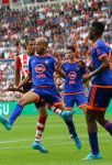 Eindhoven, 30 Augustus 2015
Kompetitie Seizoen 2015/2016
PSV-SC Feyenoord, eindstand 3-1
Adam Maher met een schop in het kruis van Karim El Ahmadi