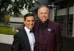Hilversum 18 oktober 2015
Premiere nieuwe show in studio 21 Pandora. Gordon met ex vriend Patrick