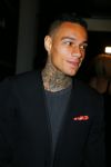 Amsterdam 9 n ovember 2015
Life after football LAF gala in het INK hotel.
 Gregory van der Wiel met zijn vriendin Stephanie Bertram Rose