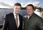 Amsterdam 12 november 2015
Presentatie koffers van de NOC NSF van princess voor Rio 2016 bij restaurant het Bosch.
Jan Peter Balkenende met Edwin Bredius