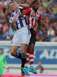 Heerenveen, 22 Augustus 2015
Kompetitie, Seizoen 2015/2016
FC Heerenveen-PSV, eindstand 1-1
Joshua Brenet in duel met Henk Veerman