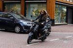 Amsterdam 13 september 2015
Olcay Gulsen met haar verloofde Frans op de pc hooftstraat op scooters