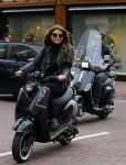 Amsterdam 13 september 2015
Olcay Gulsen met haar verloofde Frans op de pc hooftstraat op scooters