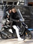 Amsterdam 2 november 2015
Tygo Gernandt met zijn nieuwe vriendin Annewil Hokken op de scooter