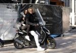 Amsterdam 2 november 2015
Tygo Gernandt met zijn nieuwe vriendin Annewil Hokken op de scooter
