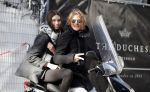 Amsterdam 2 november 2015
Tygo Gernandt met zijn nieuwe vriendin Annewil Hokken op de scooter