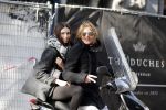 Amsterdam 2 november 2015
Tygo Gernandt met zijn nieuwe vriendin Annewil Hokken op de scooter