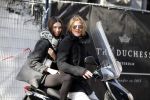 Amsterdam 2 november 2015
Tygo Gernandt met zijn nieuwe vriendin Annewil Hokken op de scooter