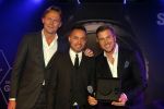 Amsterdam 29 oktober 2015 
Presentatie nieuwe samsung smart watch in samenwerking met BALR. in the harbour club.
Demy de Zeeuw met Winston Gerstanowitz en Willem Visser