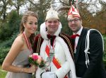 Driebergen, 20 November 2016 Jimmy Hoekstra (Prins Jim XLII) , Prins Candice (Candice de Bruin en Adjudant Mark Ligteringen van Stichting CV De Sparrennarren