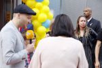 Amsterdam 2 augustus 2017  
Premiere emoji de film in pathe arena. Arjen Lubach met kinderen van zijn vriendin