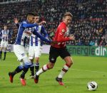 Eindhoven, 22 Januari 2017 Kompetitiewedstrijd PSV-SC Heerenveen, 
eindstand 4-3
Jeremiah St. Juste en Luuk de Jong