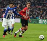 Eindhoven, 22 Januari 2017 Kompetitiewedstrijd PSV-SC Heerenveen, 
eindstand 4-3
Jeremiah St. Juste en Luuk de Jong