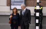 Amsterdam 14 oktober 2017
Afscheidsdienst van burgemeetser Eberhard v d Laan in het concertgebouw.Job Cohen met zijn vrouw Anjes v d Linden