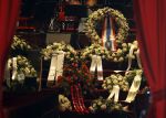 Amsterdam 14 oktober 2017
Afscheidsdienst van burgemeetser Eberhard v d Laan in het concertgebouw. Bloemstuk Koning Willem Alexander en Koningin Maxima