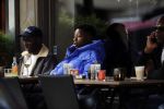 Amsterdam 6 november 2017
Quincy Promes op terras bij v Dam