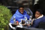 Amsterdam 6 november 2017
Quincy Promes op terras bij v Dam