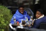 Amsterdam 6 november 2017
Quincy Promes op terras bij v Dam
