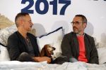 Amsterdam 6 oktober 2017 
Event van de Nederlandse Voque met Fiona Hering Hoofdredactrice Karin Swerink en Viktor & Rolf met hun hondje. Het event vindt plaats in het Amstel Hotel