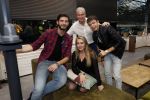 Hilversum 6 november 2018
Dries Roelvink interviewt voor Story Quincy Wilson Luc v Essen en Julia v Helvoirt uit het sbs6 programma house of Talent