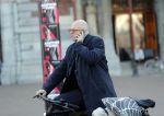 Amsterdam 16 oktober 2018
Felix Rottenberg bellend op de fiets.