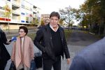 Amsterdam 6 november 2018
Advocaat Gert-Jan Knoops arriveert samen met Frank Masmeijer en zijn vrouw Carry Knoops bij de rechtbank in Amsterdam. De rechtbank in Amsterdam behandelt dinsdag de uitleveringszaak tegen de voormalig-tv-presentator.