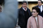 Amsterdam 6 november 2018
Advocaat Gert-Jan Knoops arriveert samen met Frank Masmeijer en zijn vrouw Carry Knoops bij de rechtbank in Amsterdam. De rechtbank in Amsterdam behandelt dinsdag de uitleveringszaak tegen de voormalig-tv-presentator.