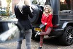Amsterdam 2 oktober 2018
Nikkie Plessen op haar mercedes jeep.