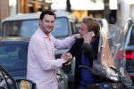 Amsterdam 16 oktober 2018
Wesly Bronkhorst en Tino Martin op de pc hooftstraat. Wesly is op zijn scooter.