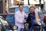 Amsterdam 16 oktober 2018
Wesly Bronkhorst en Tino Martin op de pc hooftstraat. Wesly is op zijn scooter.
