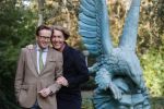 Den Haag 24 oktober 2019
Frank Jansen en Rogier Smit ( Paleis voor een prikkie) laten hun honden uit. Frank en Rogier