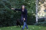 Den Haag 24 oktober 2019
Frank Jansen en Rogier Smit ( Paleis voor een prikkie) laten hun honden uit. Frank en Rogier