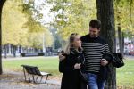 Amsterdam 15 oktober 2020
Eva Jinek en haar vriend Dexter van der Voorn wandelend in Amsterdam zuid