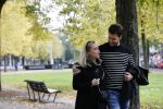 Amsterdam 15 oktober 2020
Eva Jinek en haar vriend Dexter van der Voorn wandelend in Amsterdam zuid