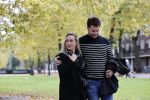 Amsterdam 15 oktober 2020
Eva Jinek en haar vriend Dexter van der Voorn wandelend in Amsterdam zuid
