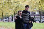 Amsterdam 15 oktober 2020
Eva Jinek en haar vriend Dexter van der Voorn wandelend in Amsterdam zuid