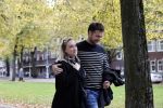 Amsterdam 15 oktober 2020
Eva Jinek en haar vriend Dexter van der Voorn wandelend in Amsterdam zuid