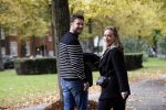 Amsterdam 15 oktober 2020
Eva Jinek en haar vriend Dexter van der Voorn wandelend in Amsterdam zuid