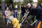 Alphen aan de Rijn 10 november 2021
Prinses Irene opent de Nationale Boomfeestdag. Samen met haar zoon prins Carlos, haar dochter prinses Margarita, schoondochter Viktoria en kleinkinderen plantte ze een Levensboom (een populier) in haar eigen Prinses IreneBos. Sterre Koning trad op . Peter Derksen