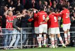 Eindhoven, 3 Oktober 2023
Championsleague PSV-Sevilla, eindstand 2-2
Jordan Teze scoort 2-2  met Armel Bella-Kotchap Noa Lang Luuk de Jong Sergino Dest en Jerdy Schouten