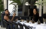 Amsterdam 8 augustus 2024
Famke Louise en Denzel Slager lunchen in Amsterdam zuid . Ze rijden in een electrische Porsche Tacan