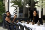 Amsterdam 8 augustus 2024
Famke Louise en Denzel Slager lunchen in Amsterdam zuid . Ze rijden in een electrische Porsche Tacan