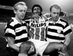 Eindhoven, 1990 Romario wordt ondersteund door monne de Wit en Mart v d Heuvel

PETER SMULDERS BV