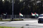 Amsterdam 1 oktober 2025
Mensen met vlaggen van Palestina bij ringweg A10