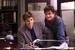 Amsterdam 28 oktober 1999
Opnames van de serie BLAUW BLAUW
Johnny Kraaykamp Jr. met Rick Engelkes