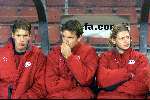 Eindhoven, 8 november 2000
PSV-SC Anderelcht, eindstand 1-2
Champions League laatste wedstrijd
Arnold Bruggink, Theo Lucius en Bjorn v d Doelen op de reservebank