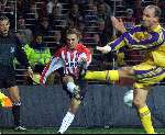 Eindhoven, 9 november 2000
Champions League PSV-Anderlecht, eindstand
DENNIS ROMMEDAHL mooie aktie foto