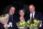 Amsterdam 8 november 2000
Uitreiking CD Toon Hermans in Carre Adam.
Maurice en Gaby Hermans
Maurice met Gaby en de secretaresse van hun vader Mieke v Eeuwijk